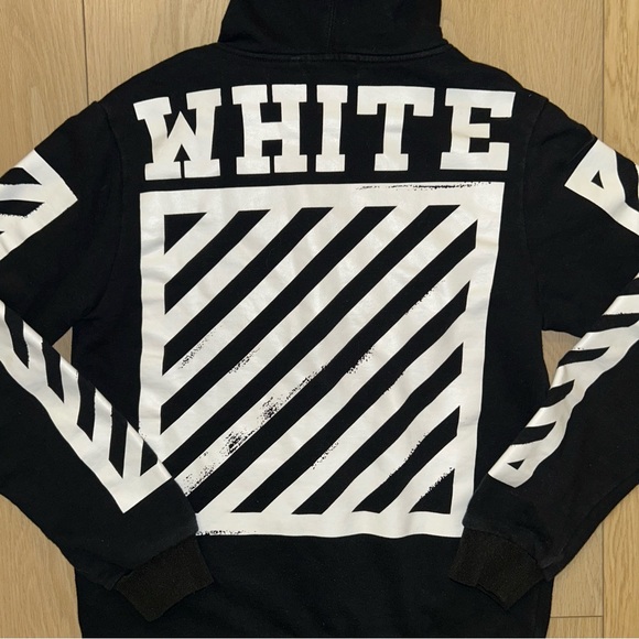 Off-White Men’s c/o Virgil Abloh Full-zip Size XL Black Hoodie - Picture 6 of 12